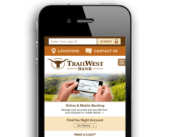 TrailWest Bank website mobile view