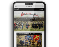 Scottish Prisoners of War website on a mobile phone